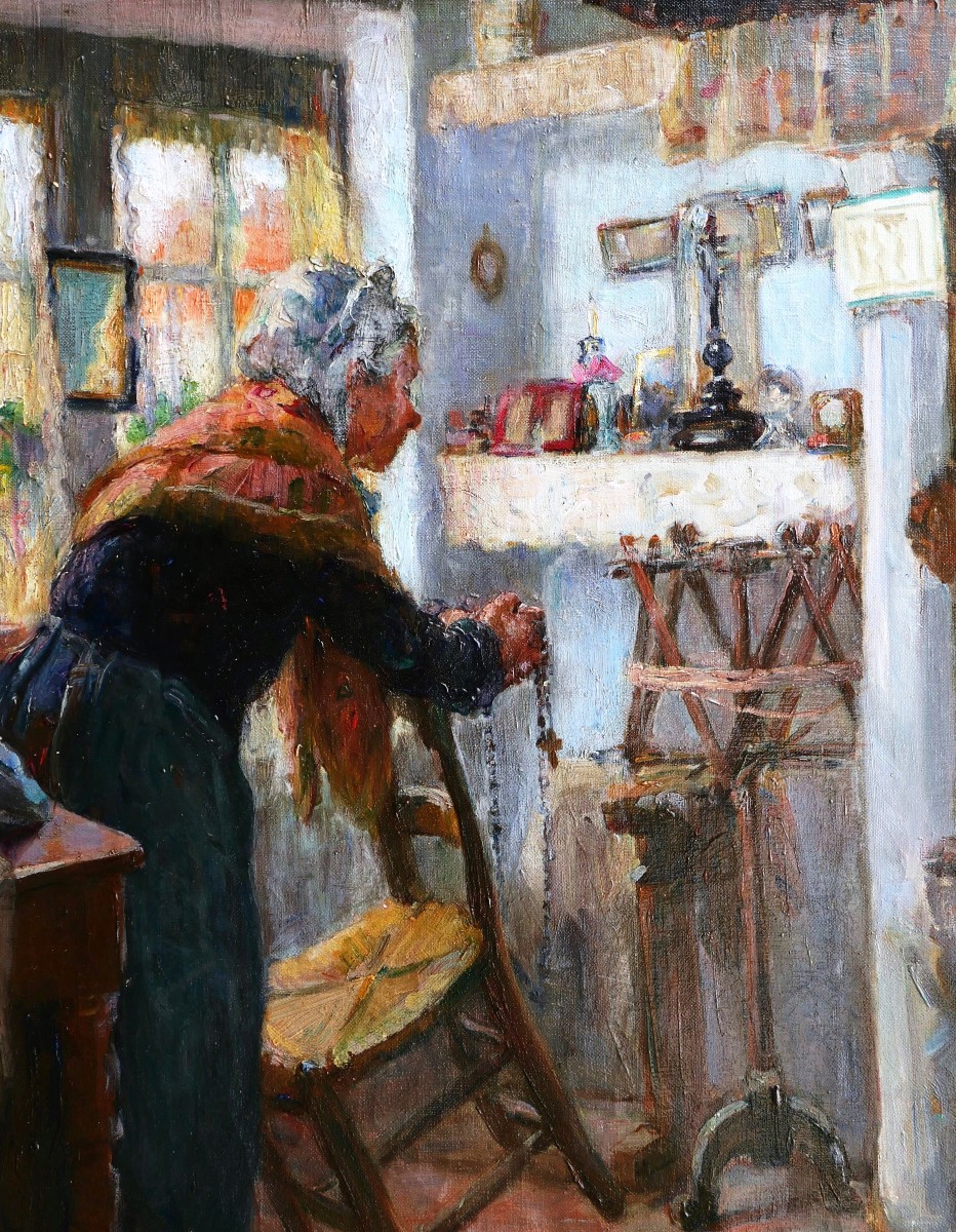 Suzanne HUREL, Vieille femme de Bruges en prière-photo-3