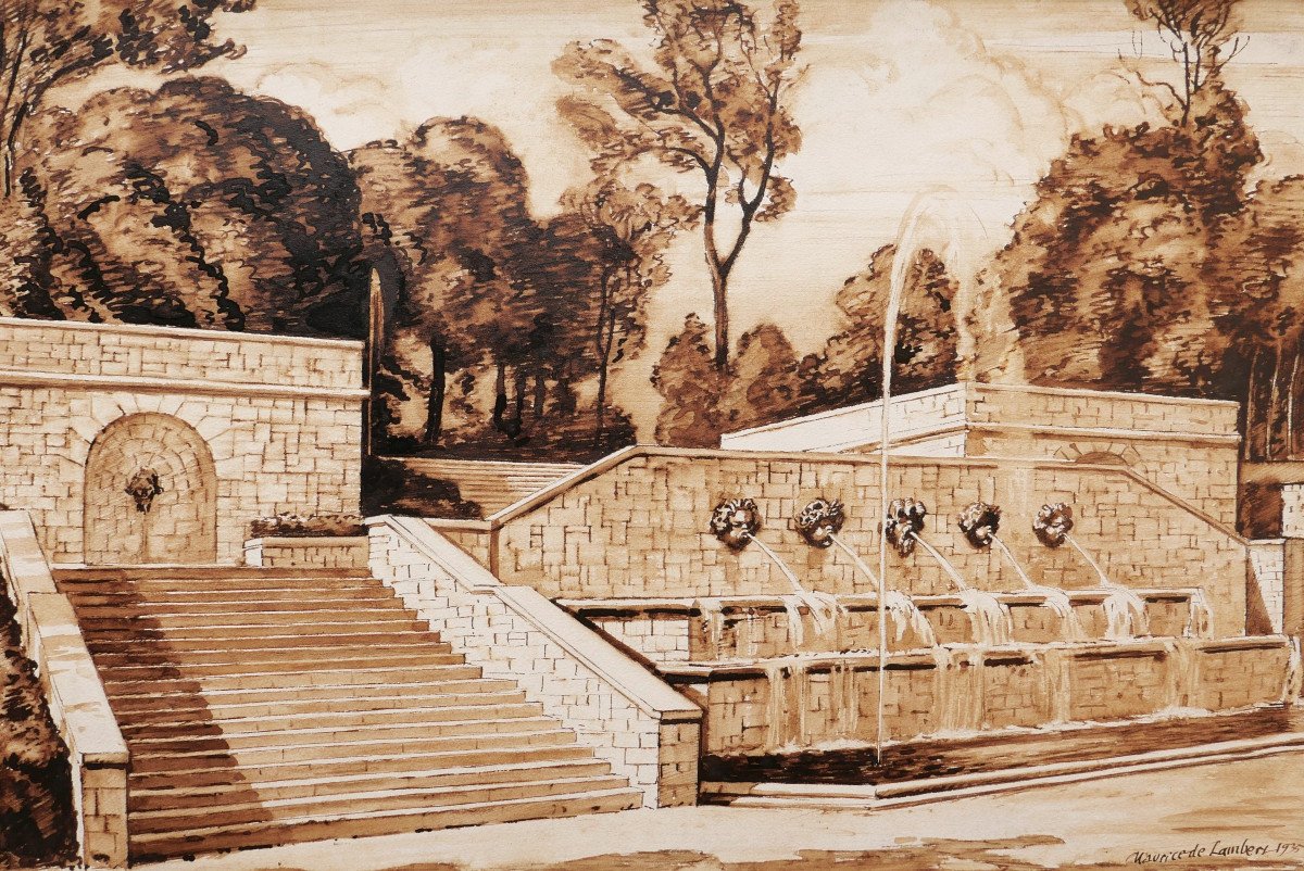 Maurice De Lambert, The Waterfall Of The Parc De Sceaux