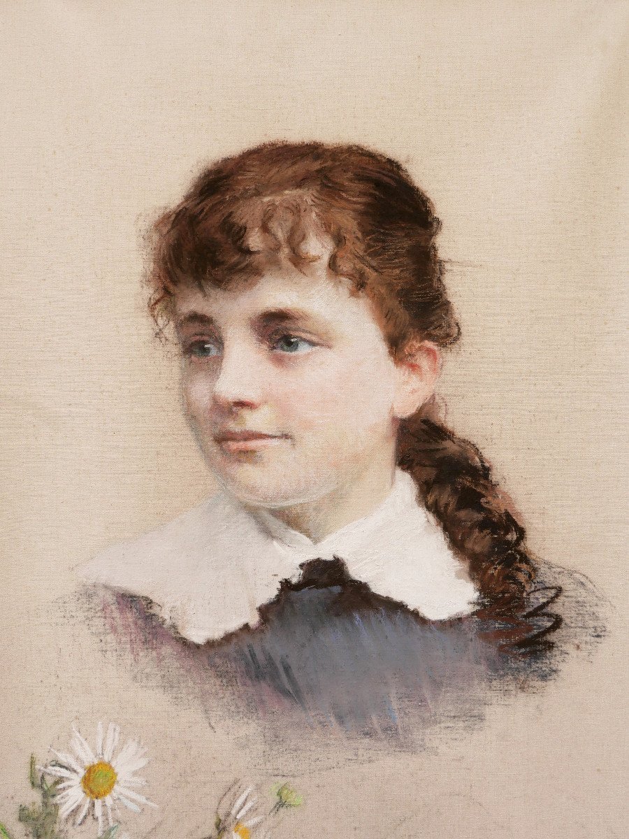 French School Of The 19th Century, Portrait Of Marguerite-photo-2