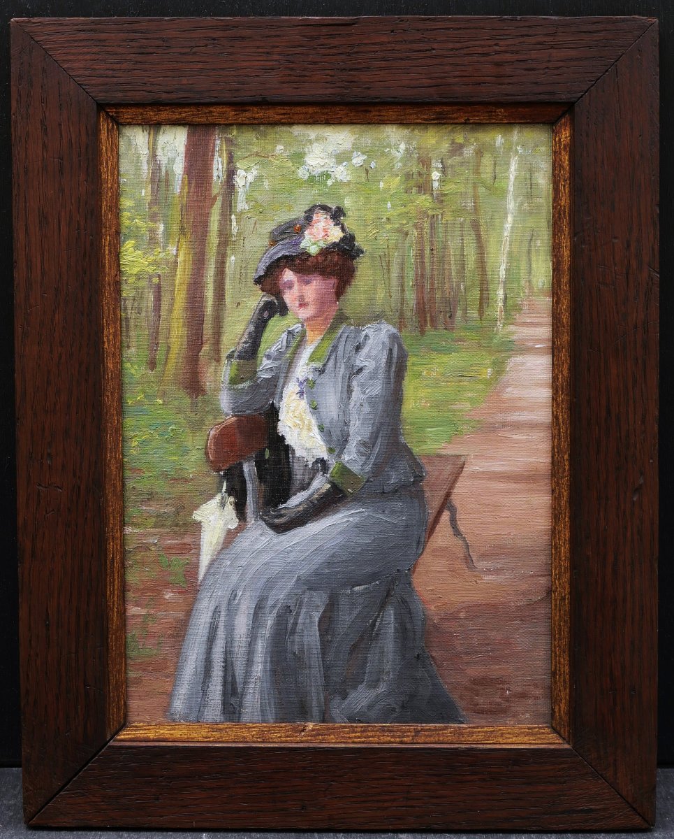 Luc LEGUEY, Femme assise sur un banc-photo-3