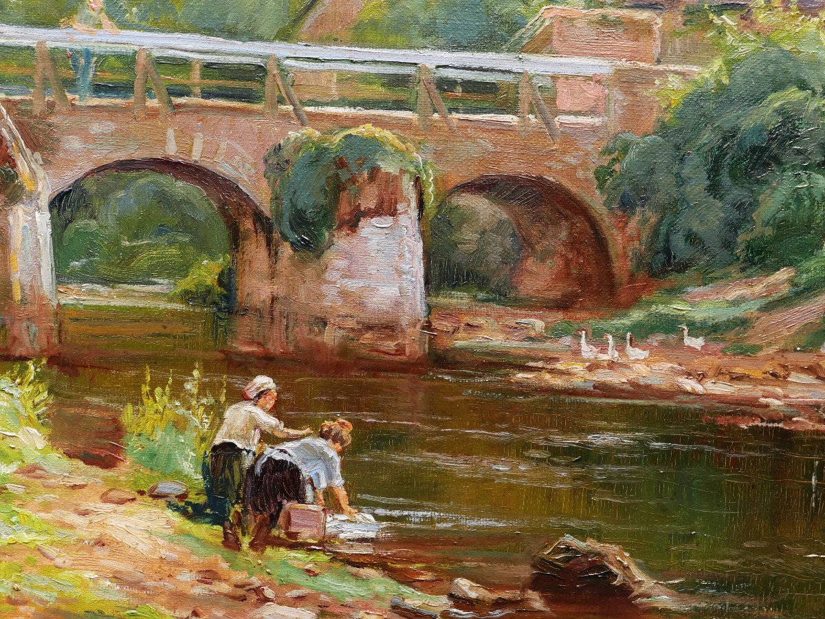 French School Circa 1900, The Pont Lovignon Or Pont Fleuri In Quimperlé-photo-2