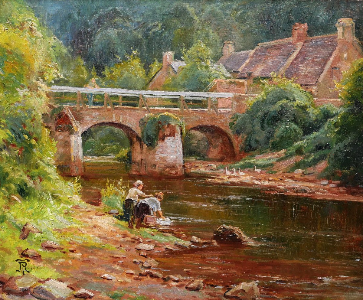 French School Circa 1900, The Pont Lovignon Or Pont Fleuri In Quimperlé