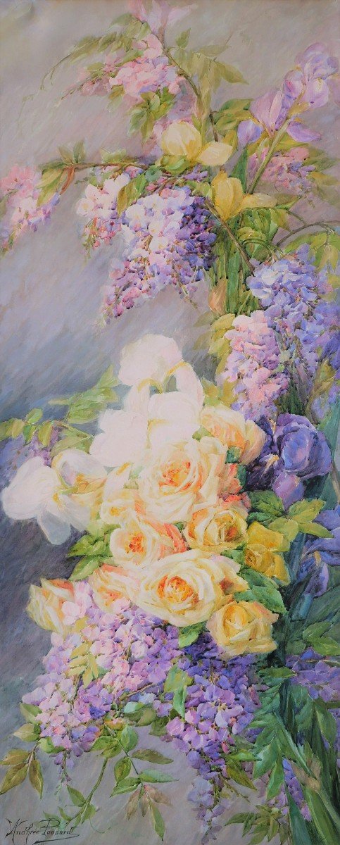 Andrée Ponsard, Roses And Wisteria
