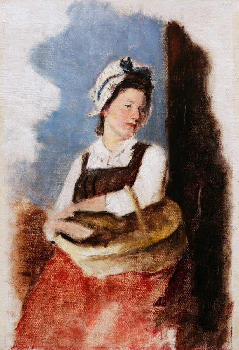 École FRANÇAISE du XIXème siècle, Femme au panier