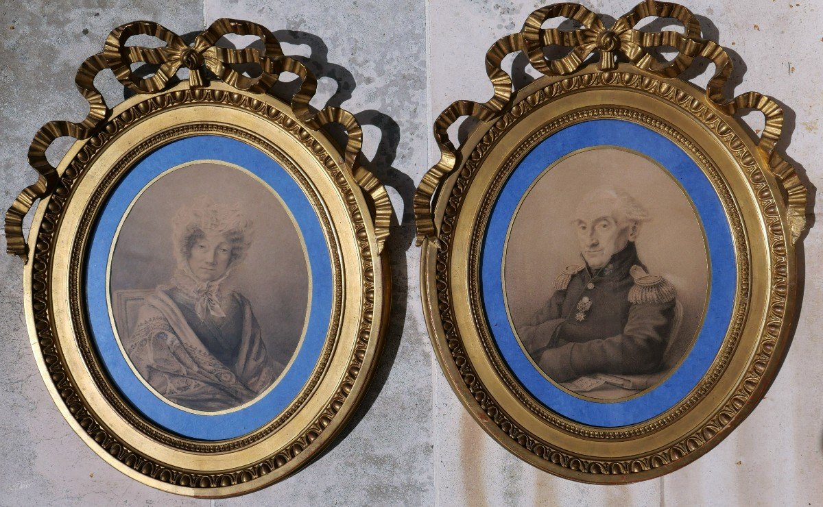 Portraits Of Joseph Louis Anaclet De Rouvroy And His Wife Robertine Joseph Lecomte Du Bus