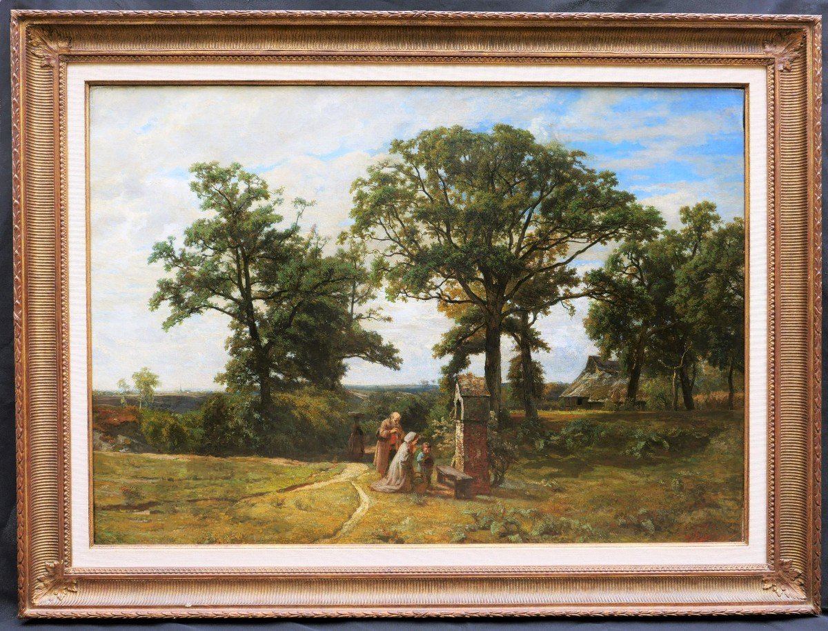 Théodore FOURMOIS et Eugène François de BLOCK, Famille dans la campagne (La Sainte Famille) GRAND FORMAT-photo-4