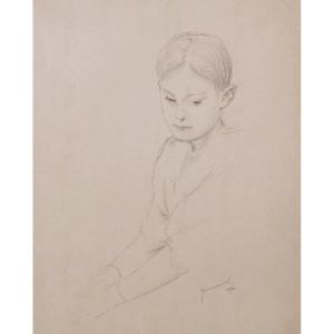 Jules-Alexis MUENIER, Portrait de jeune femme les mains jointes