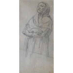 Léon Auguste Lhermitte, Peasant Woman From Cauterets With Crossed Arms 