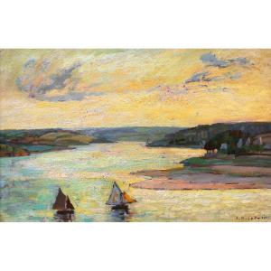 Alfred Marie Le Petit, l'Embouchure Du Douron Dans La Baie De Locquirec