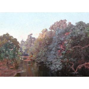 Eugène François Adolphe Deshayes, River In Algeria