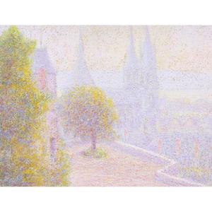 Jules Contant, View Of Blois With The Church Of Saint-nicolas Du Foix