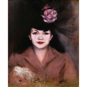 French School Circa 1930, Presumed Portrait Of The Actress Simone Simon