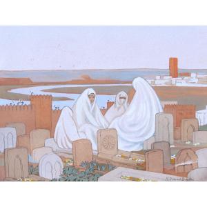 Marguerite Barrière – Prévost, Moroccan Women At The El-alou Cemetery In Rabat (morocco)