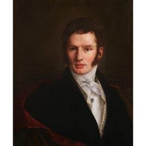 École FRANÇAISE en 1823, Portrait de jeune homme en redingote