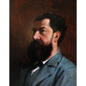 Louis Michel HADENGUE, Portrait d'homme, sans doute un peintre