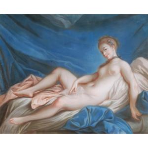 École FRANÇAISE du XIXème siècle, dans le goût de François BOUCHER, Jeune femme nue allongée