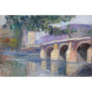 École FRANCAISE circa 1900-1930,  Le Pont-Neuf à Paris