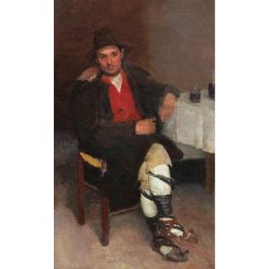 Adrien de WITTE, Paysan italien assis près d'une table