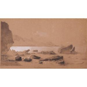 Théodore CARUELLE D'ALIGNY, La plage de Bonneveine près de Marseille