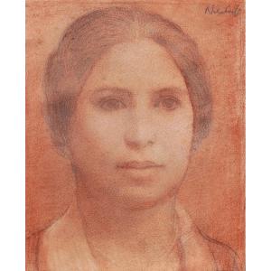 École FRANÇAISE, RUSSE ou ALLEMANDE circa 1920, Portrait de femme