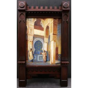 Georges Maury, Interior Of A Mosque Or Moroccan Palace, Orientalist Painting (large Format)