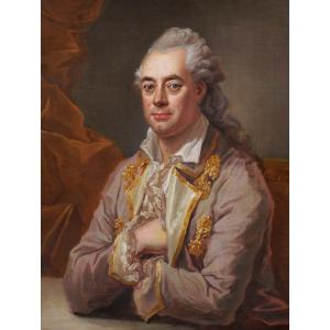 Attribué à Johann Julius HEINSIUS , Portrait d'homme à la main sur la coeur, tableau ancien