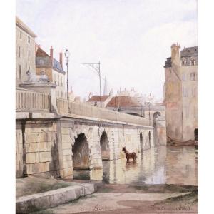 Albert SANDIER, Le Pont de l'Hôpital à Dijon