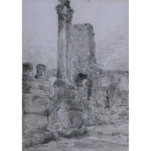 French School Late 18th – Early 19th Century, The Ruins Of The Roman Theater Of Arles