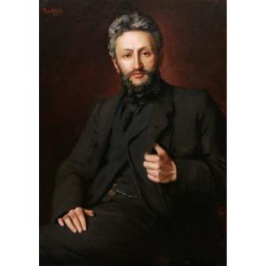 Marc ANTOINE, Portrait d'homme à la barbe en costume noir (grand format)