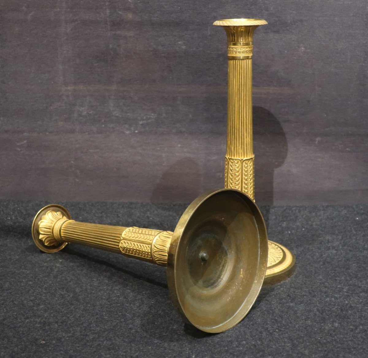 Pair Of Empire Period Candlesticks Early 19th Century-photo-4