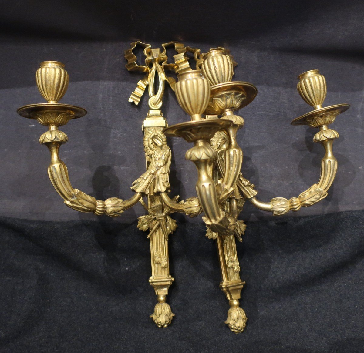 Paire d'appliques époque Louis XVI deuxième moitié du XVIII° siècle-photo-2
