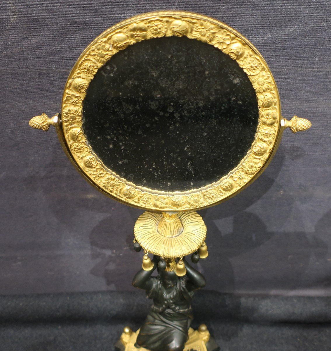 Miroir de table au chinois en bronze époque Empire-photo-1