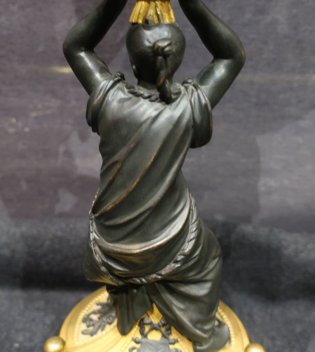 Miroir de table au chinois en bronze époque Empire-photo-6