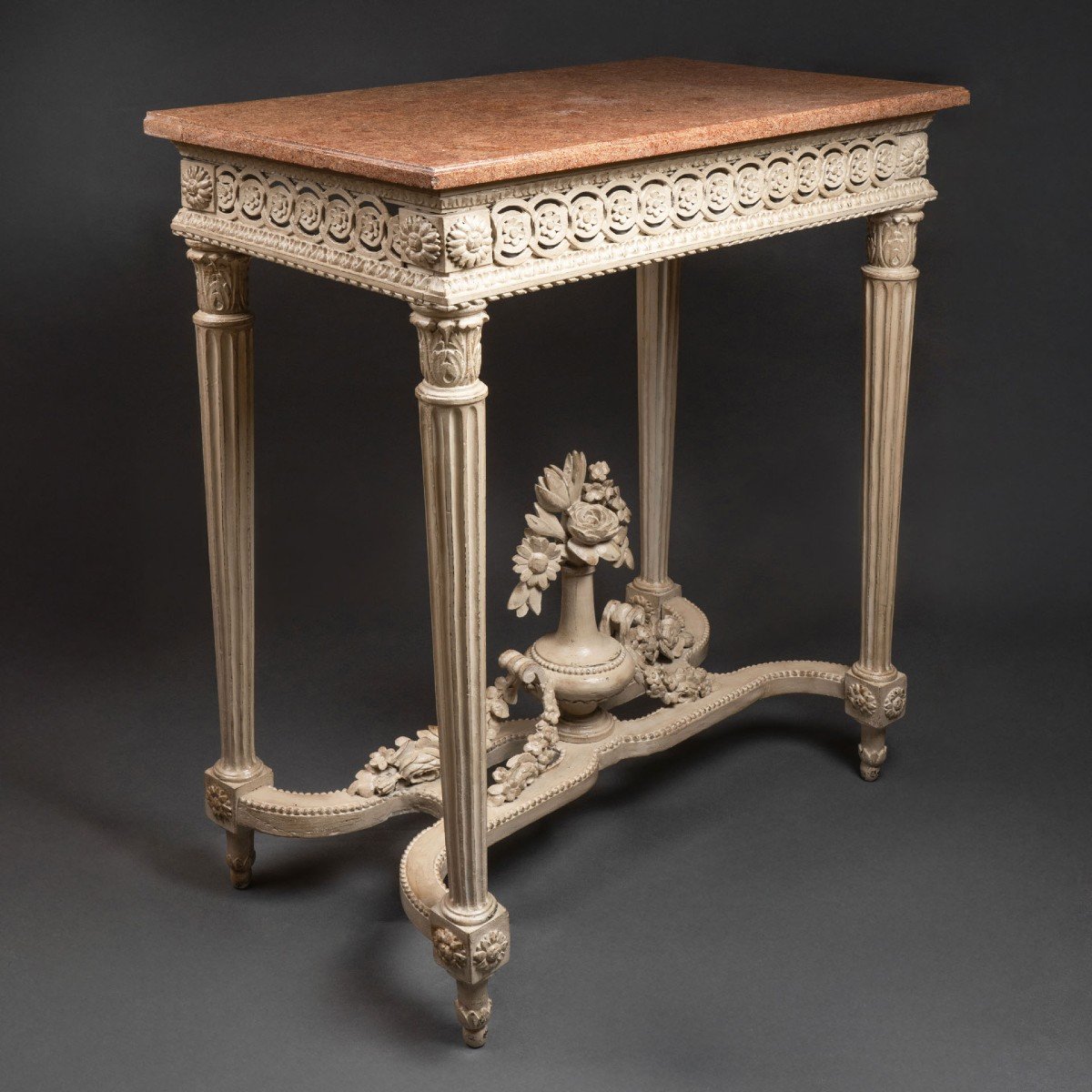 Lacquered Wooden Console Louis XVI Period End Of The 18th Century-photo-2