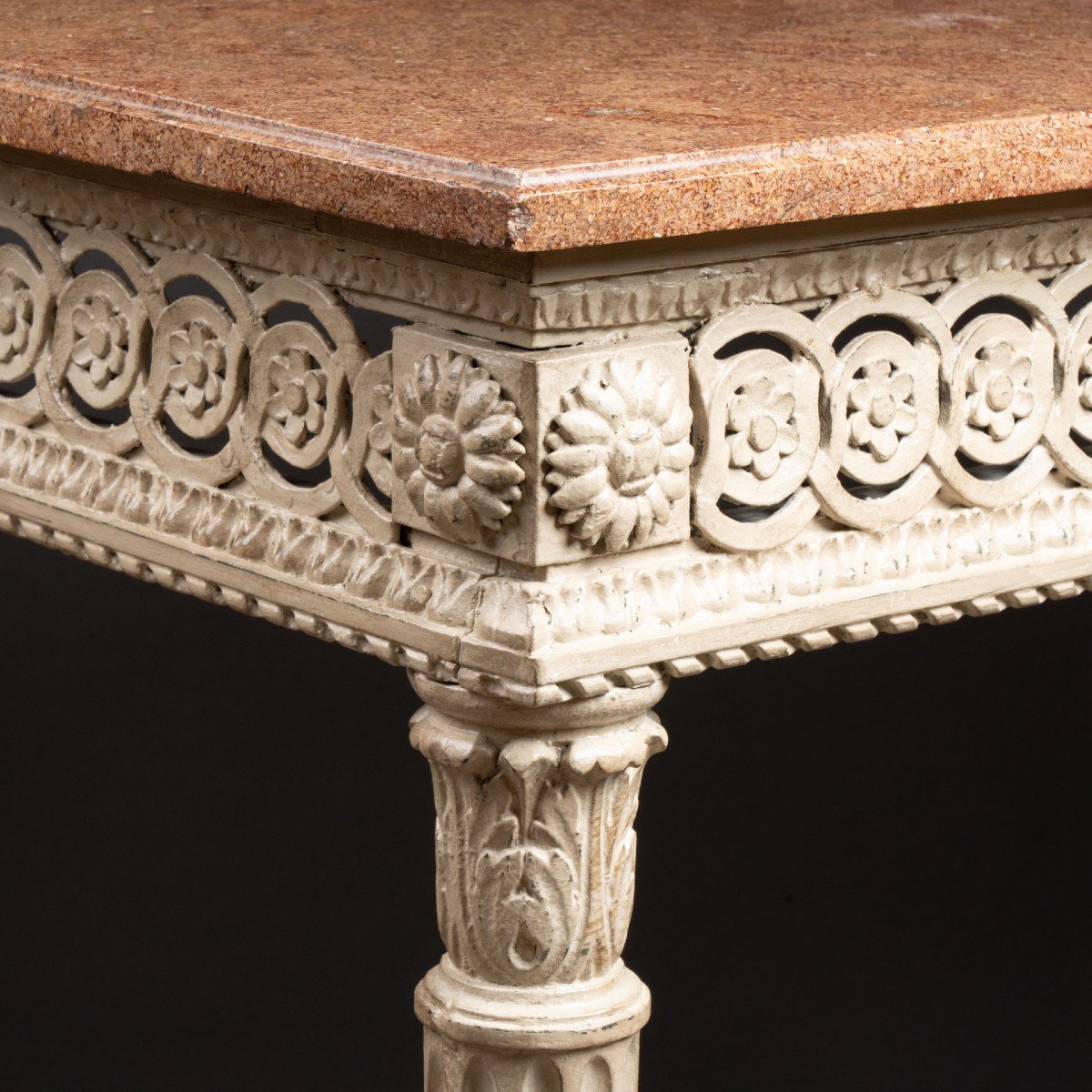 Lacquered Wooden Console Louis XVI Period End Of The 18th Century-photo-2