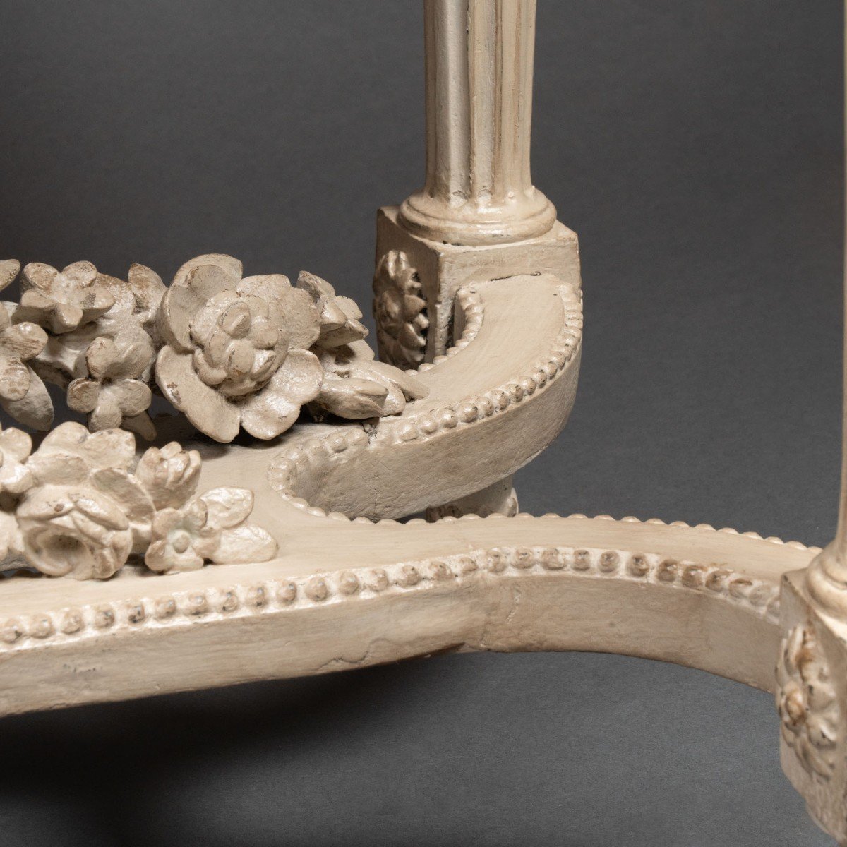 Lacquered Wooden Console Louis XVI Period End Of The 18th Century-photo-5