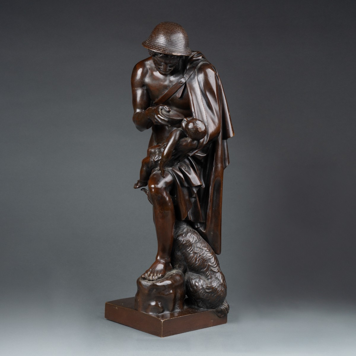 Bronze With Brown Patina From The Antique Half Of The 19th Century-photo-2
