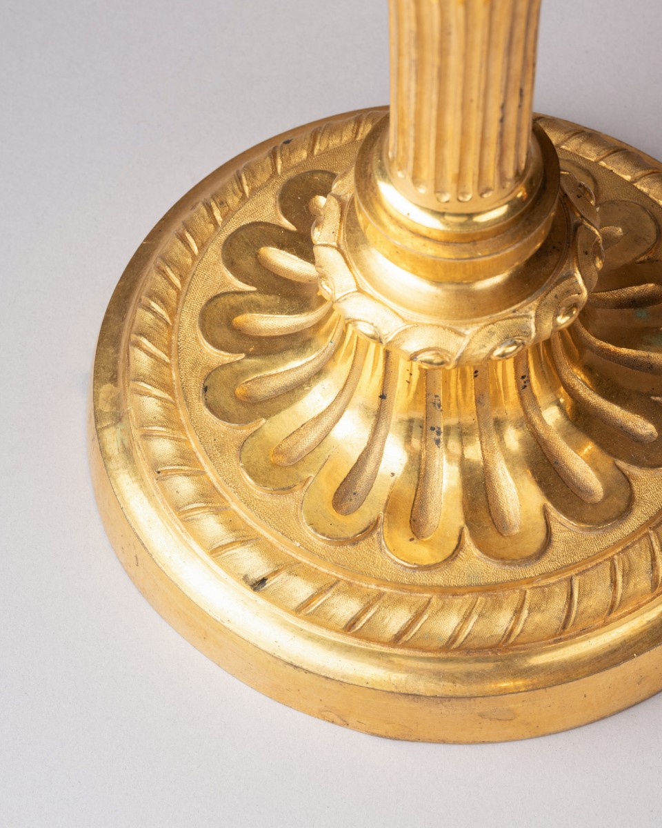 Pair Of Gilt Bronze Candlesticks, Louis XVI Period -photo-1