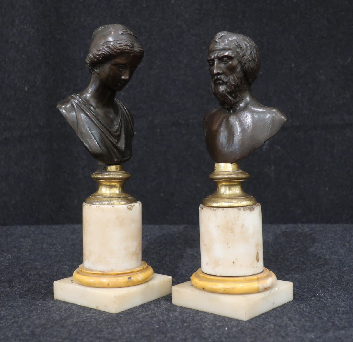 Paire de petits bustes Italie fin XVII°-photo-2