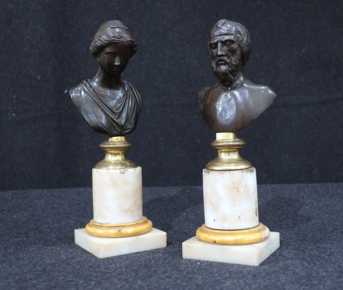 Paire de petits bustes Italie fin XVII°