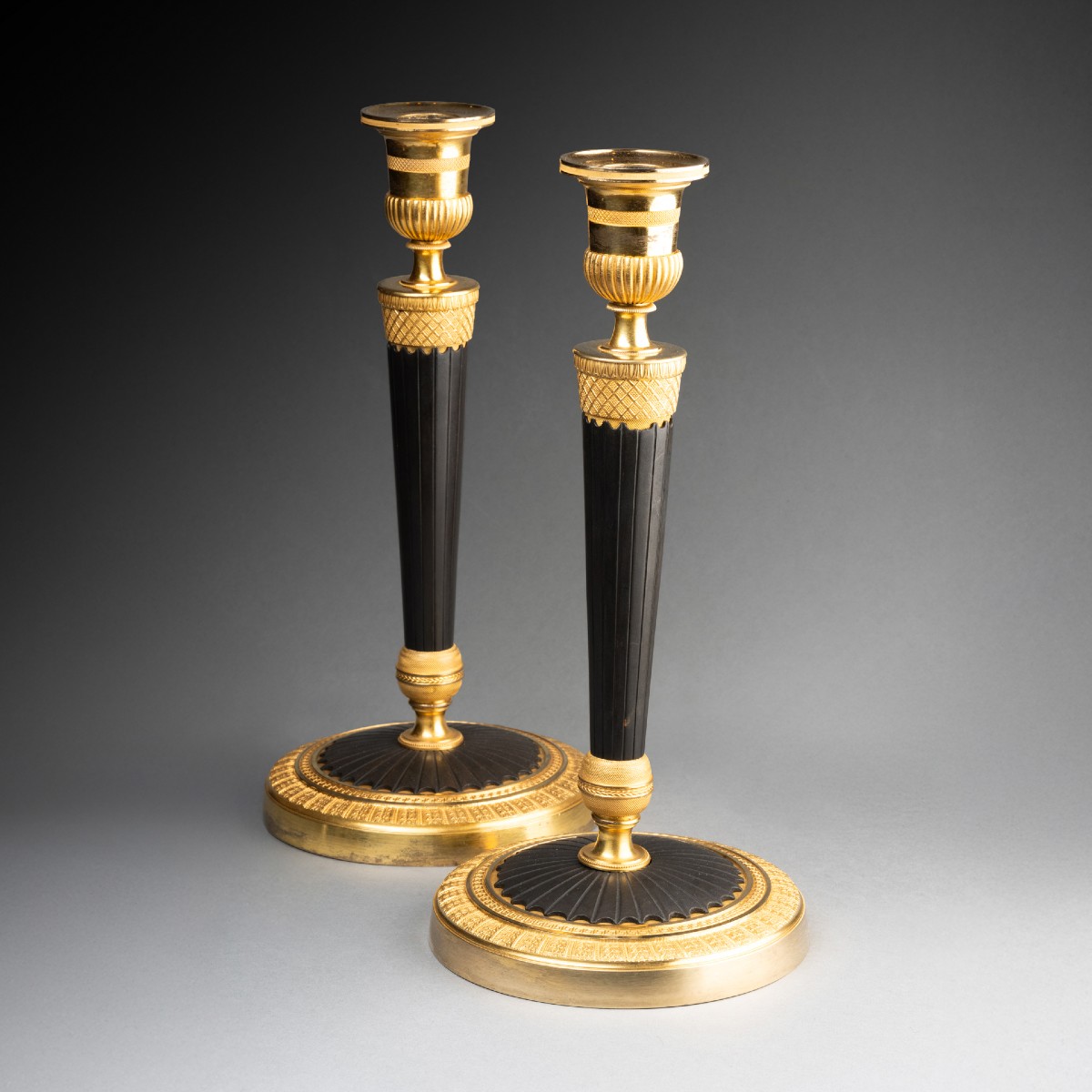 Paire de bougeoirs époque Empire début XIX° siècle-photo-4