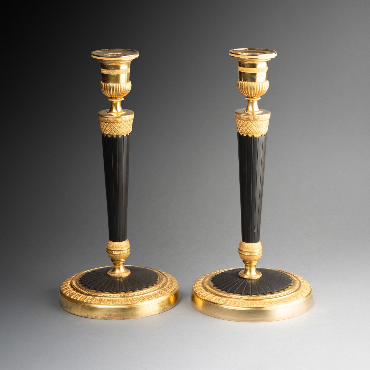 Paire de bougeoirs époque Empire début XIX° siècle