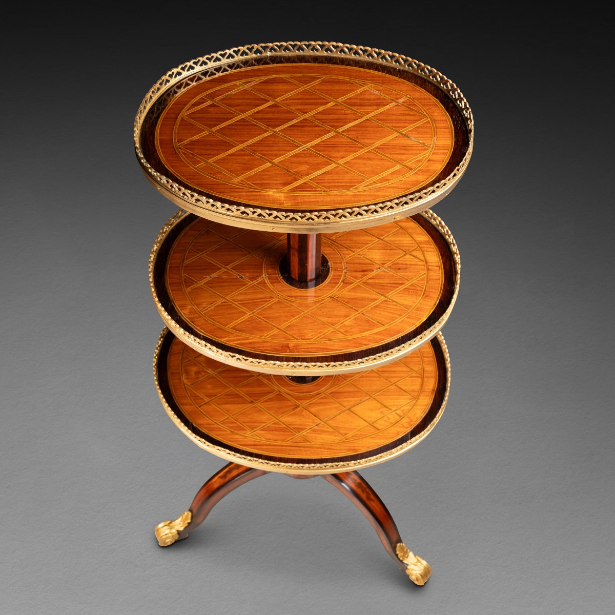 Three-tray Pedestal Table Restoration Period-photo-3