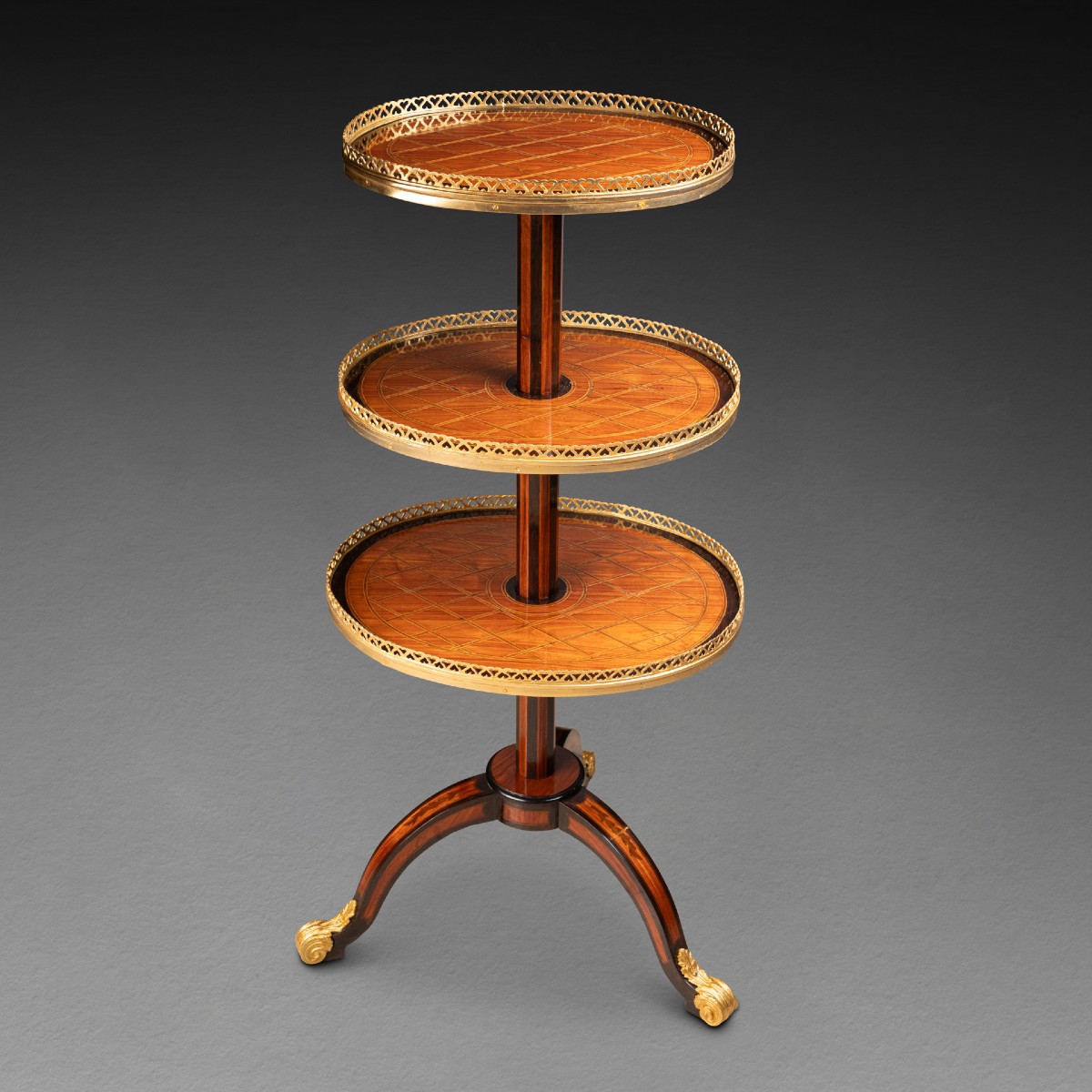 Three-tray Pedestal Table Restoration Period-photo-2