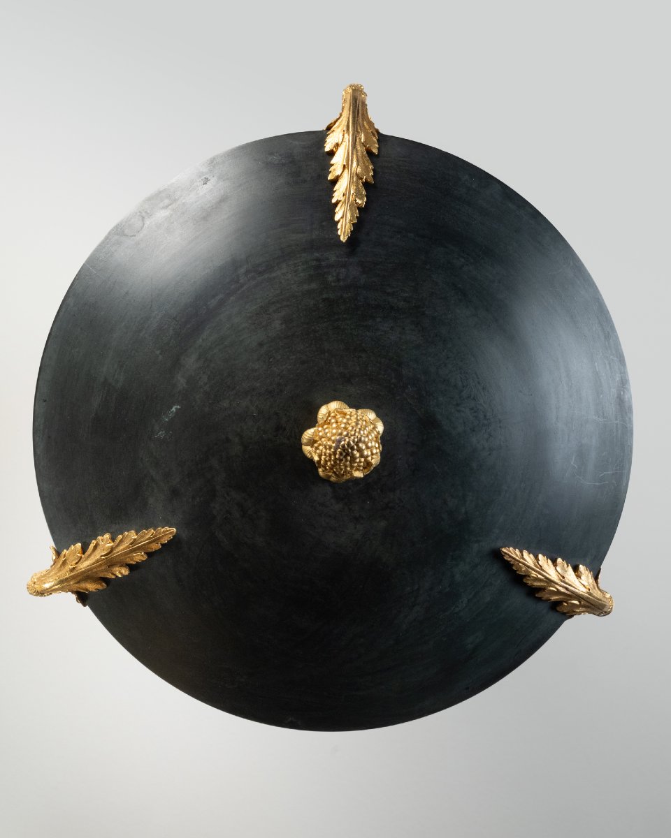 Patinated And Gilded Bronze  Lamp Suspension Empire Period Circa 1810-photo-3