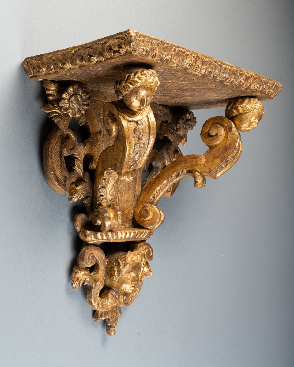 Large 18th-century Regency-wall Bracket Console-photo-3
