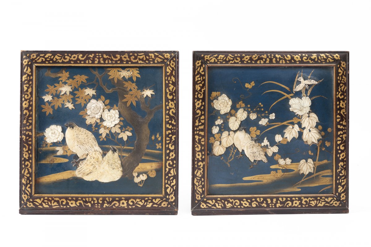 Two Japanese Panels Shibayama XIXth