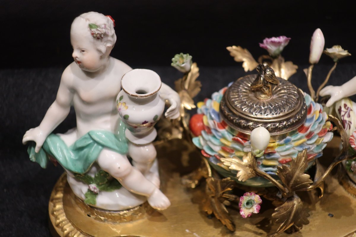 18th Century Porcelain Inkwell-photo-5