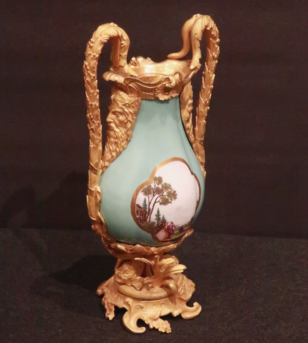 Vase porcelaine Meissen XVIII° monture bronze XIX°-photo-2