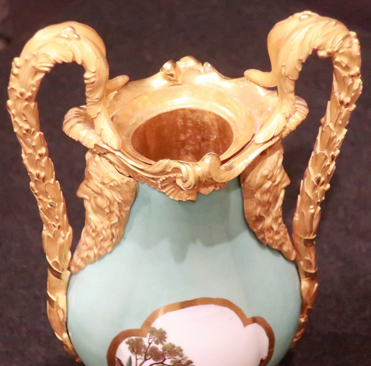 Meissen Porcelain Vase XVIII ° Bronze Mount XIX °-photo-3